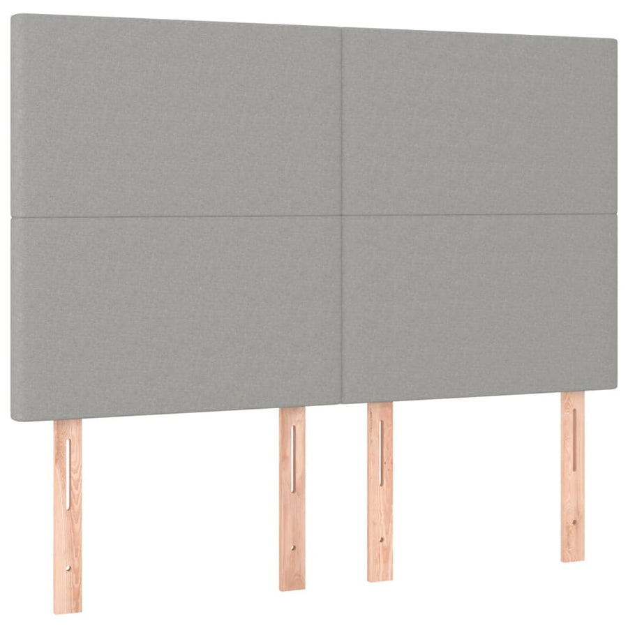 Bedframe Met Hoofdbord Stof Lichtgrijs 140 x 190 cm Effen ontwerp