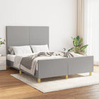 Bed frame without mattress fabric light grey 140x190 cm