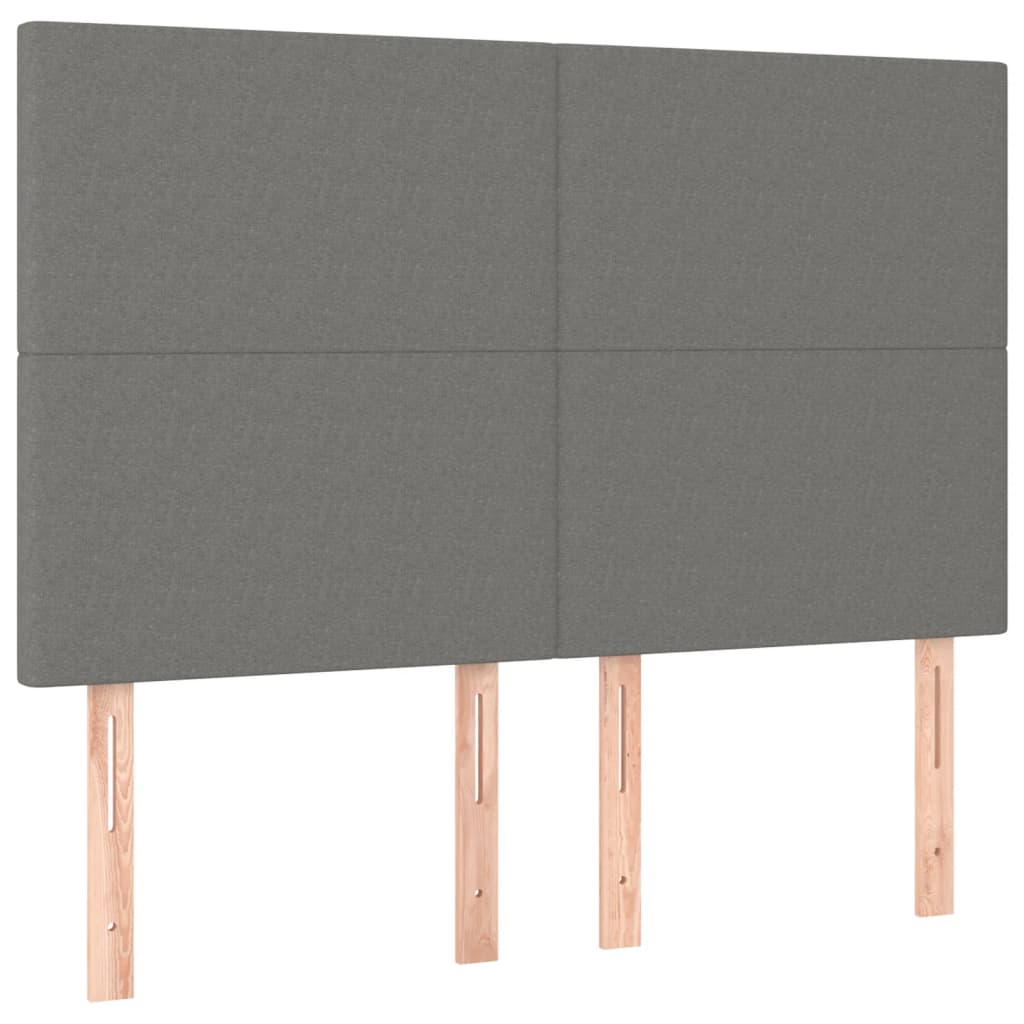 Bedframe Met Hoofdbord Stof Donkergrijs 140 x 190 cm Effen ontwerp