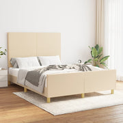 Bedframe 140x190 cm stof crèmekleurig