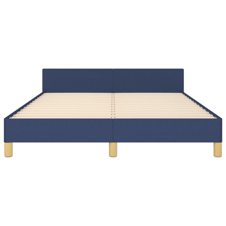 Bedframe Met Hoofdbord Stof Blauw 140 x 190 cm Effen ontwerp