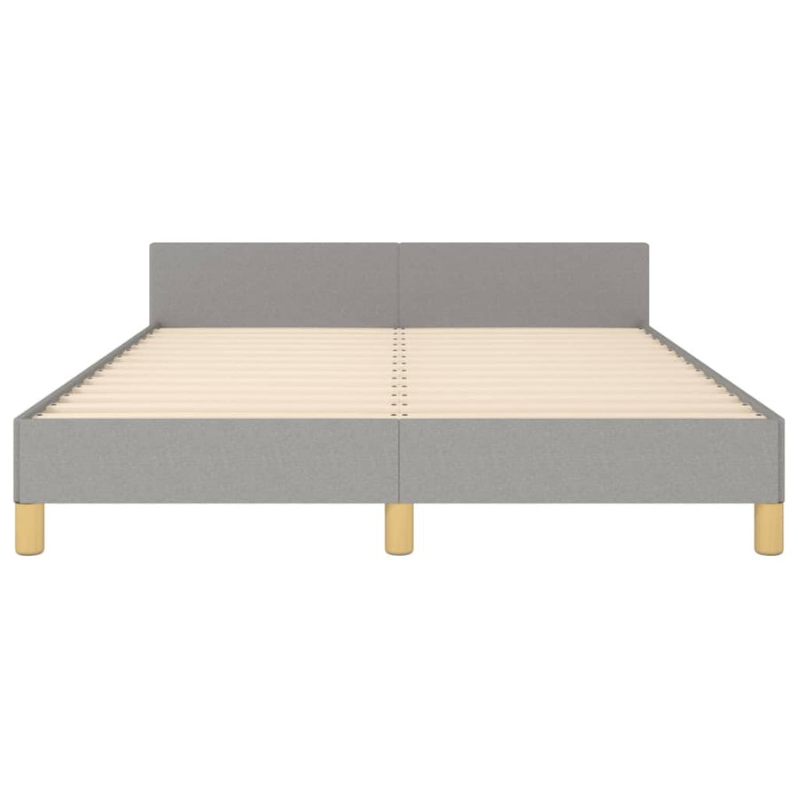 Bedframe met hoofdbord stof lichtgrijs 140x200 cm 140 x 200 cm Effen ontwerp