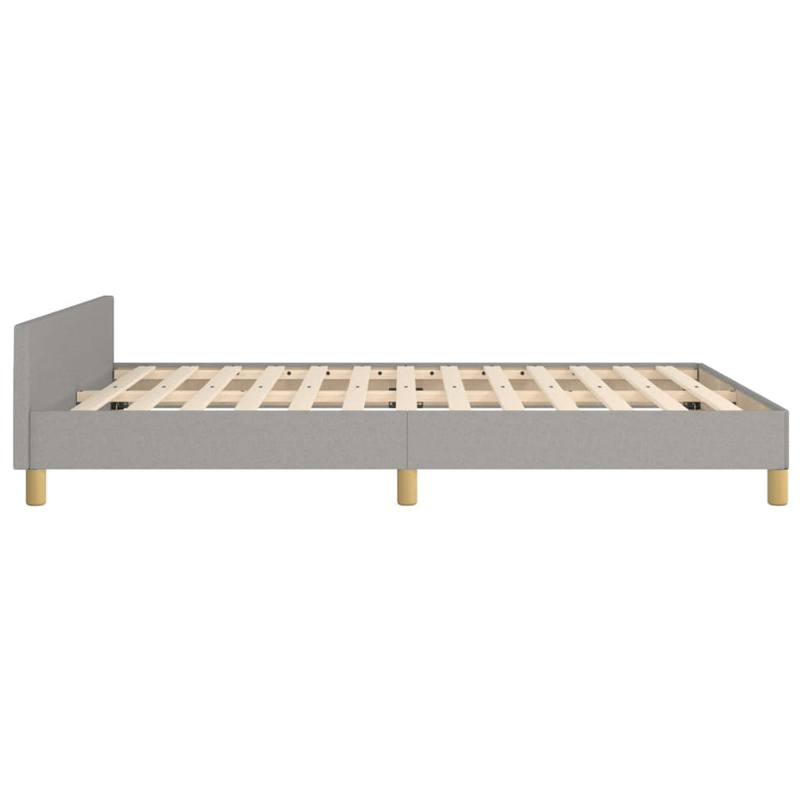 Bedframe met hoofdbord stof lichtgrijs 140x200 cm 140 x 200 cm Effen ontwerp