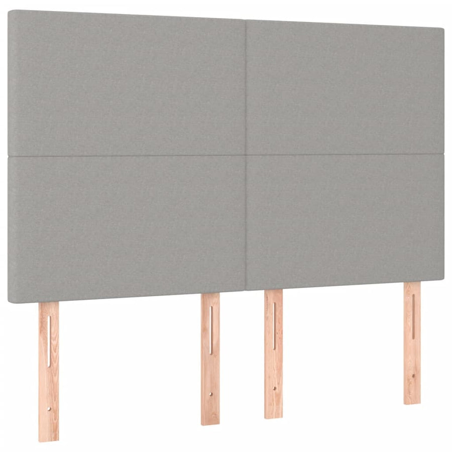 Bedframe met hoofdbord stof lichtgrijs 140x200 cm 140 x 200 cm Effen ontwerp