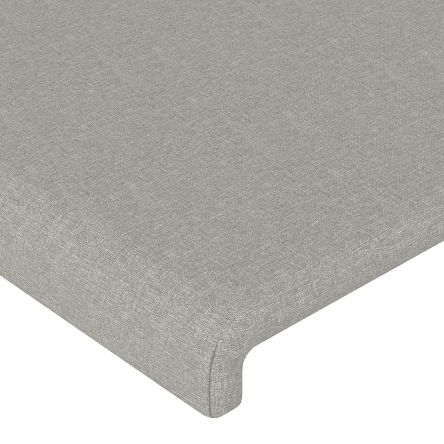Bedframe met hoofdbord stof lichtgrijs 140x200 cm 140 x 200 cm Effen ontwerp