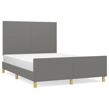 Bedframe Met Hoofdbord Stof Donkergrijs 140 x 200 cm Effen ontwerp