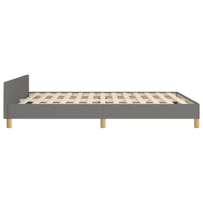 Bedframe Met Hoofdbord Stof Donkergrijs 140 x 200 cm Effen ontwerp