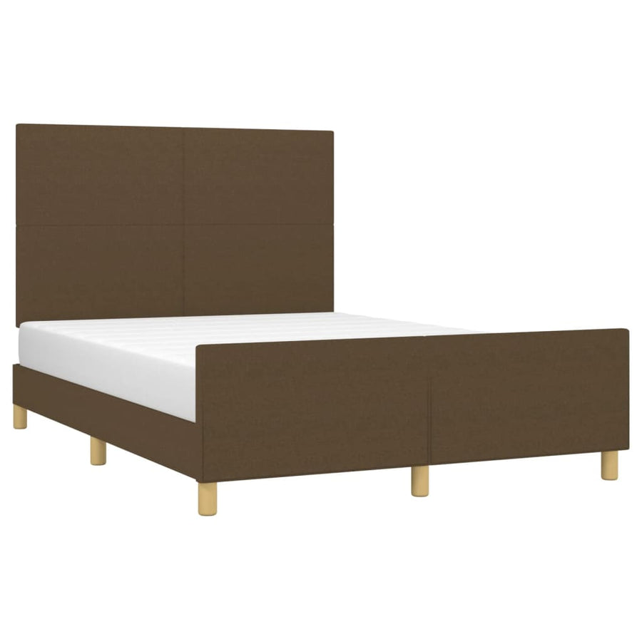 Bedframe Met Hoofdeinde Stof Donkerbruin 140X200 Cm