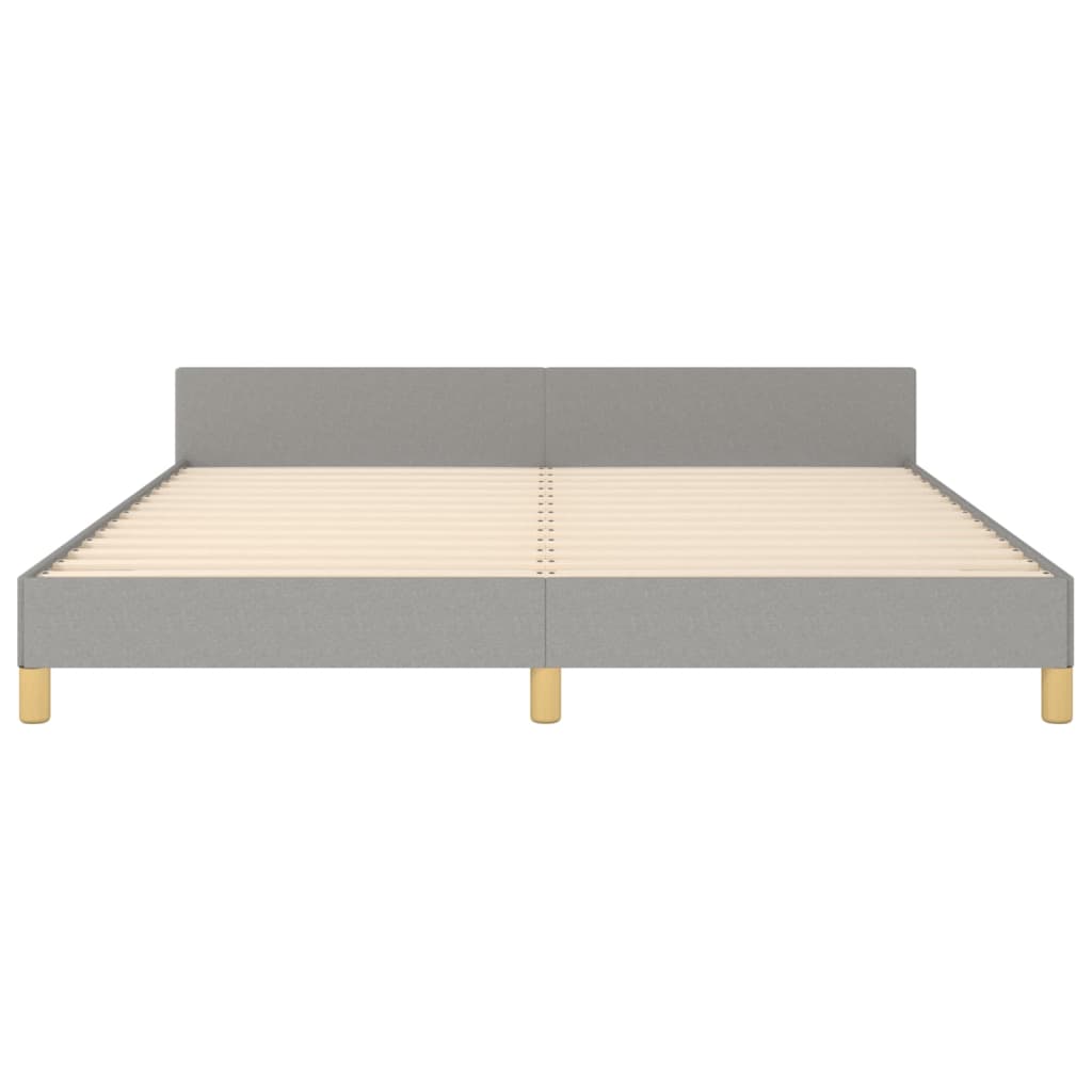 Bedframe met hoofdbord stof lichtgrijs 160x200 cm 160 x 200 cm Lichtgrijs