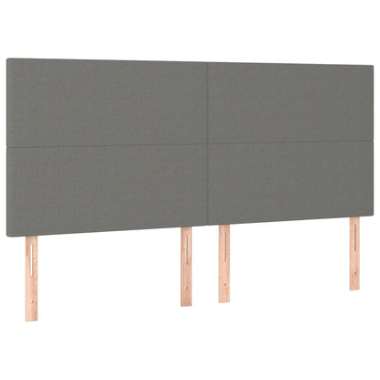 Bedframe Met Hoofdbord Stof Donkergrijs 160 x 200 cm Effen ontwerp