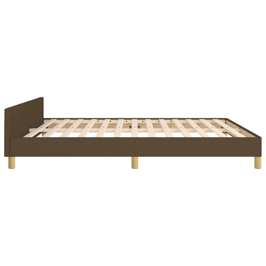 Bedframe Met Hoofdbord Stof Donkerbruin 160 x 200 cm Effen ontwerp