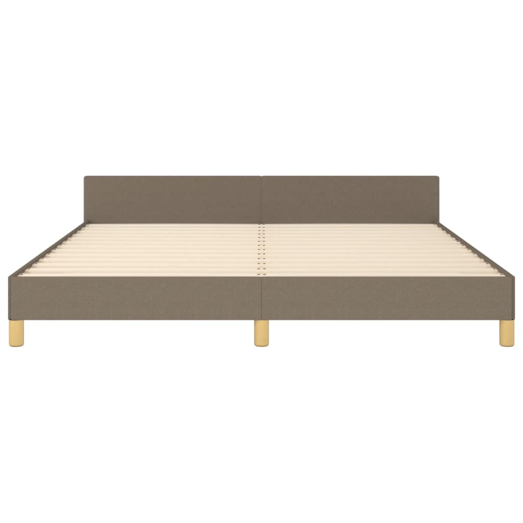 Bedframe Met Hoofdeinde Stof Taupe 160X200 Cm 160 x 200 cm Effen ontwerp