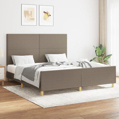 Bedframe Met Hoofdeinde Stof Taupe 160X200 Cm 160 x 200 cm Effen ontwerp