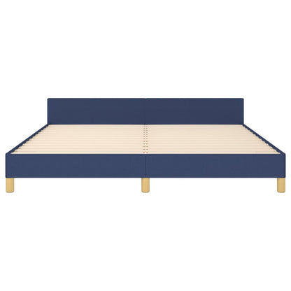 Bedframe Met Hoofdeinde Stof Blauw 160X200 Cm Blauw 160 x 200 cm Effen ontwerp