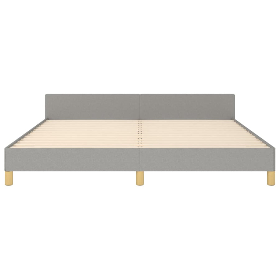 Bedframe met hoofdbord stof lichtgrijs 180x200 cm 180 x 200 cm Effen ontwerp