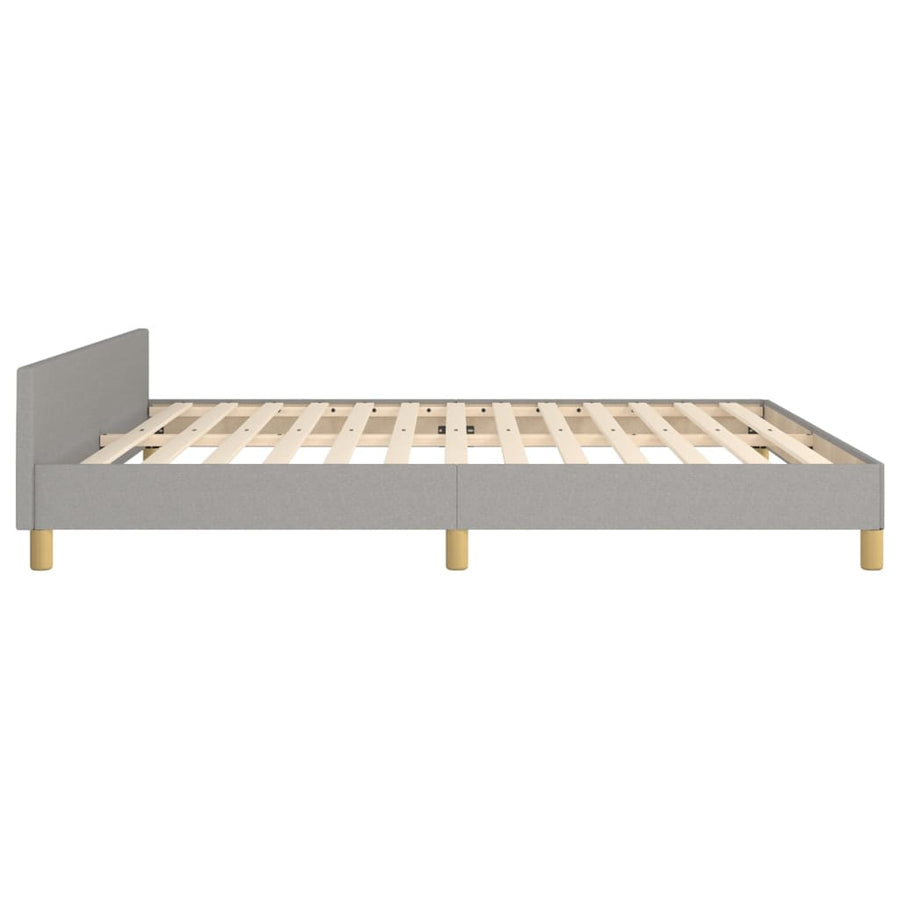 Bedframe met hoofdbord stof lichtgrijs 180x200 cm 180 x 200 cm Effen ontwerp