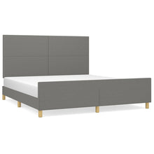 Bedframe Met Hoofdbord Stof Donkergrijs 180 x 200 cm Effen ontwerp