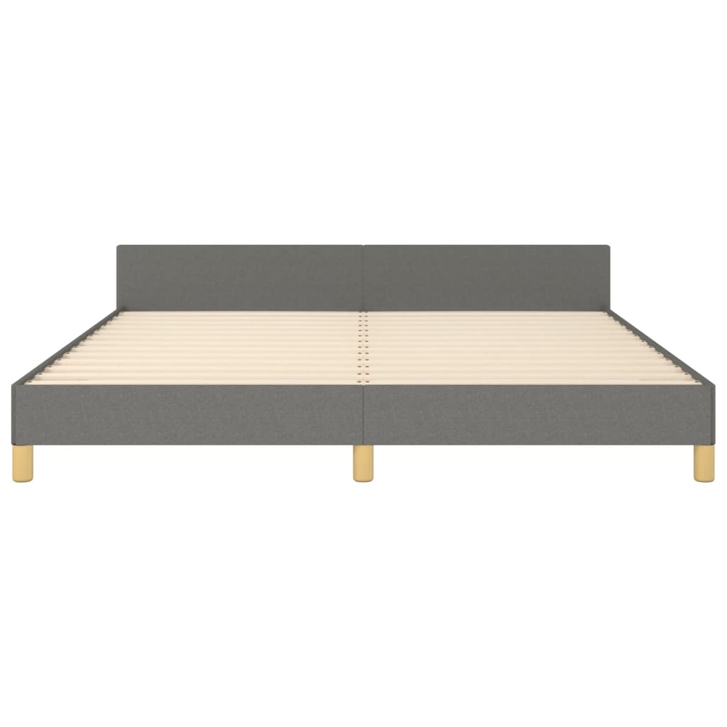 Bedframe Met Hoofdbord Stof Donkergrijs 180 x 200 cm Effen ontwerp