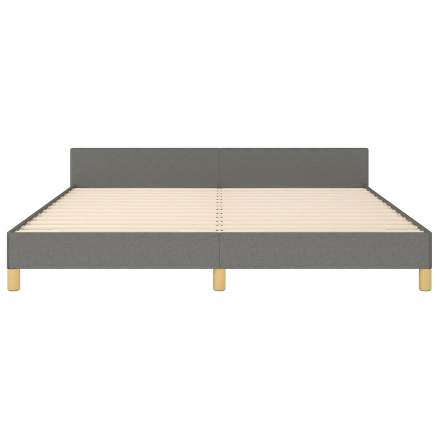 Bedframe Met Hoofdbord Stof Donkergrijs 180 x 200 cm Effen ontwerp