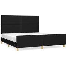 Bedframe Met Hoofdbord Stof Zwart 180 x 200 cm Effen ontwerp