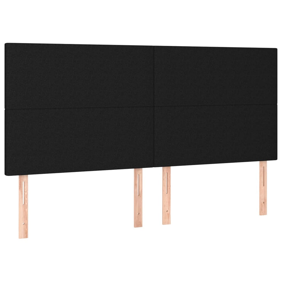 Bedframe Met Hoofdbord Stof Zwart 180 x 200 cm Effen ontwerp