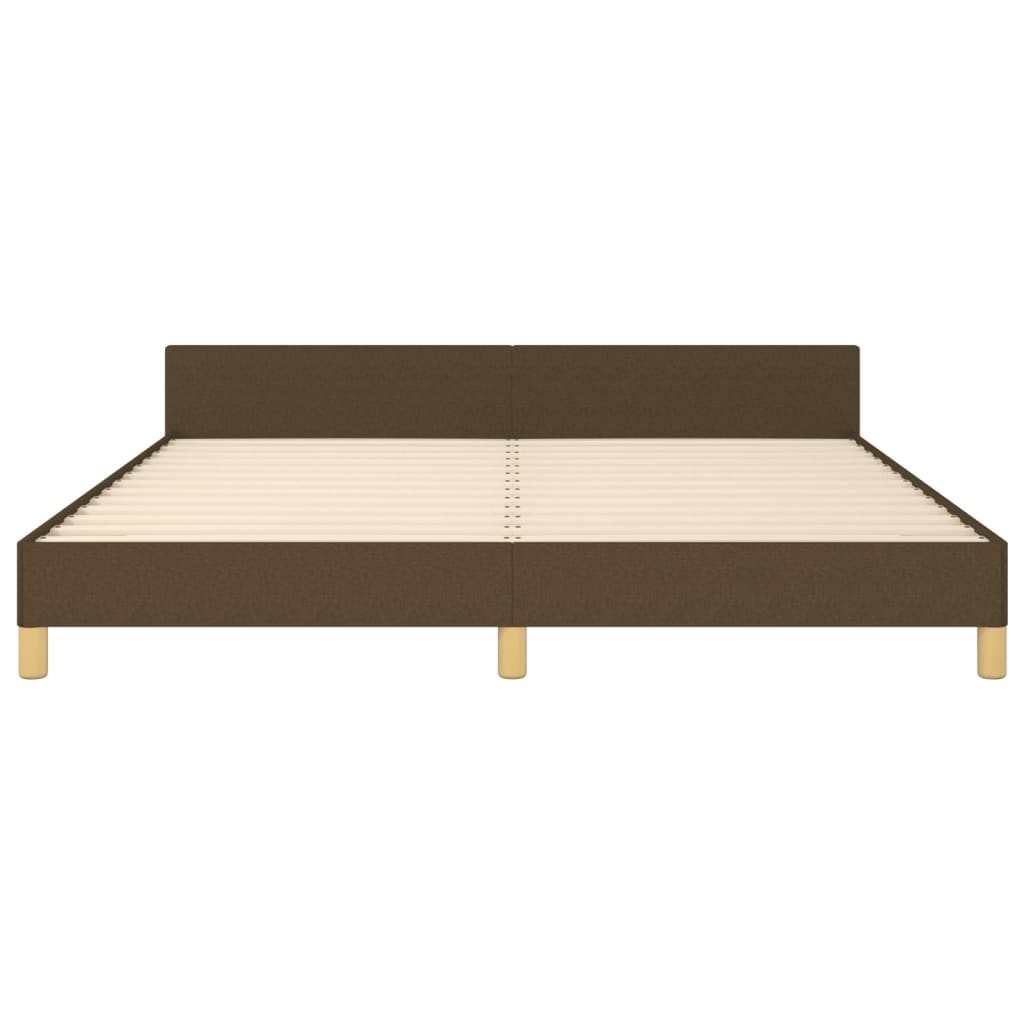 Bedframe Met Hoofdbord Stof Donkerbruin 180 x 200 cm Effen ontwerp