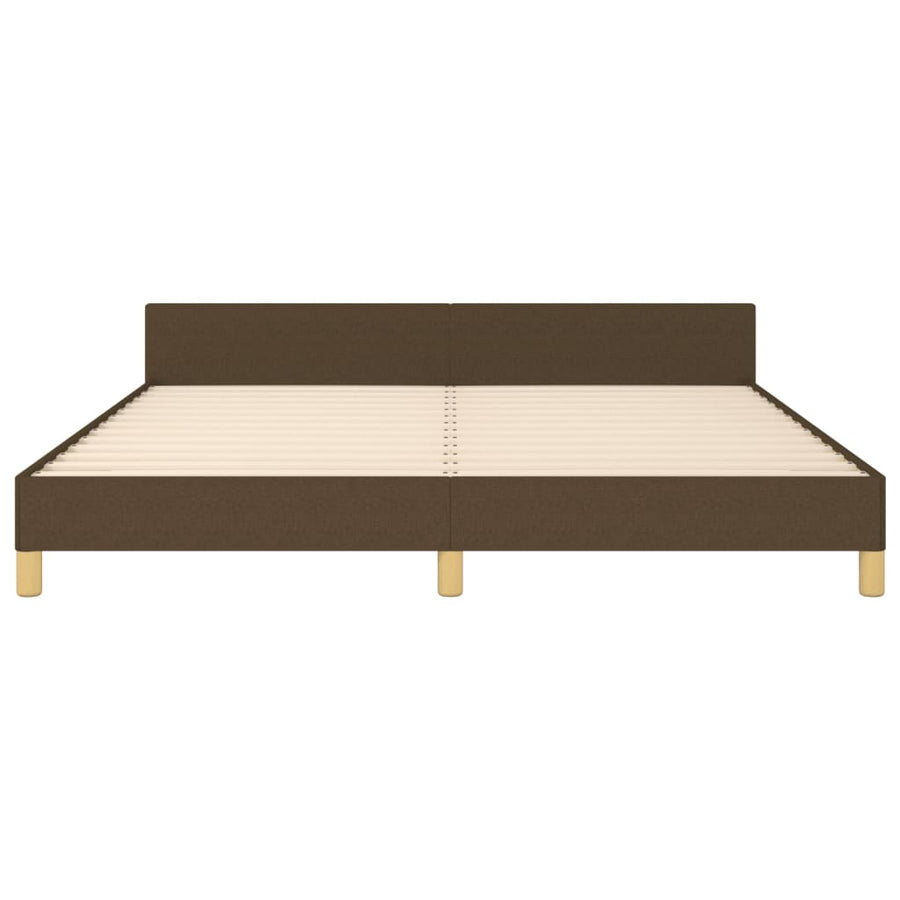 Bedframe Met Hoofdbord Stof Donkerbruin 180 x 200 cm Effen ontwerp