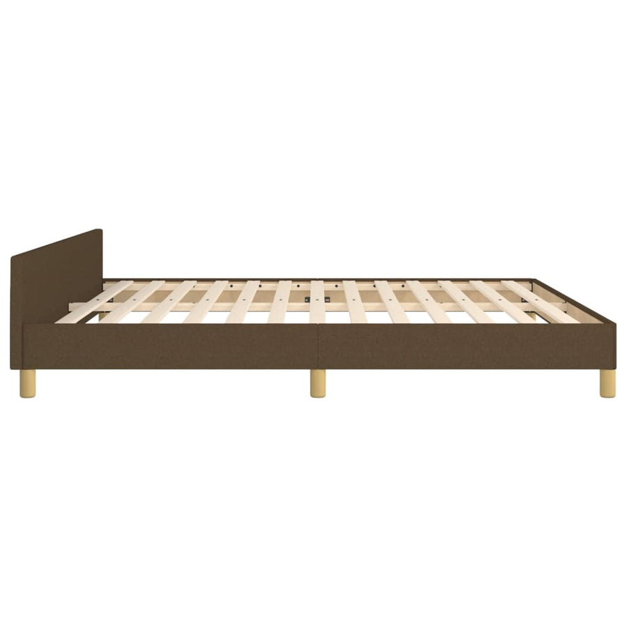 Bedframe Met Hoofdbord Stof Donkerbruin 180 x 200 cm Effen ontwerp