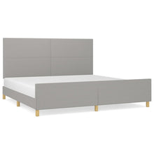 Bedframe met hoofdbord stof lichtgrijs 200x200 cm 200 x 200 cm Effen ontwerp