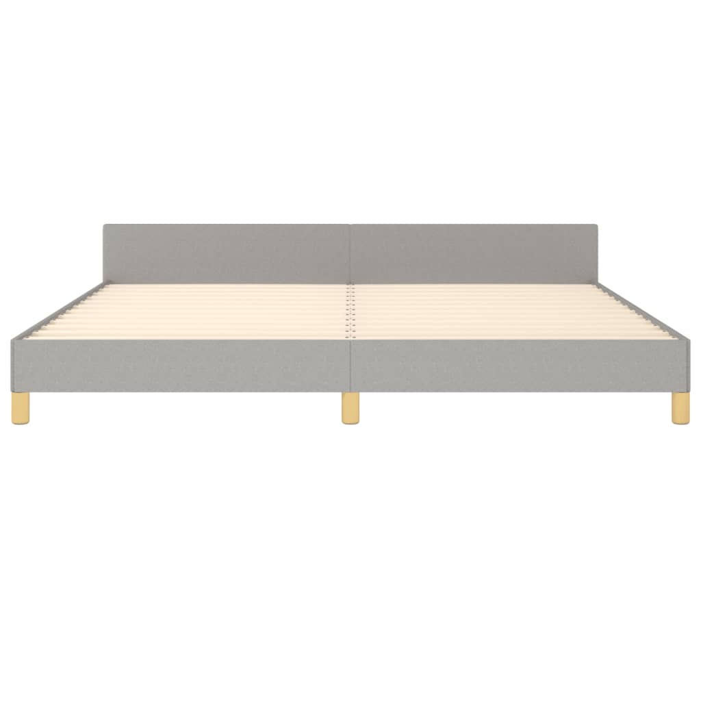 Bedframe met hoofdbord stof lichtgrijs 200x200 cm 200 x 200 cm Effen ontwerp