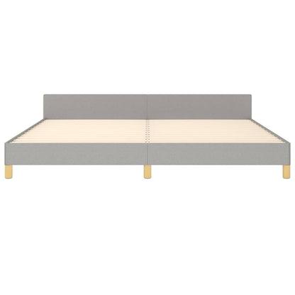 Bedframe met hoofdbord stof lichtgrijs 200x200 cm 200 x 200 cm Effen ontwerp