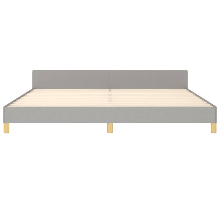 Bedframe met hoofdbord stof lichtgrijs 200x200 cm 200 x 200 cm Effen ontwerp