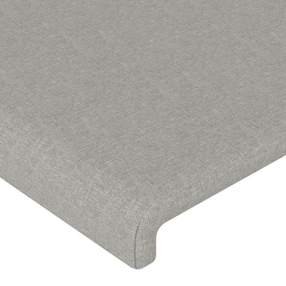 Bedframe met hoofdbord stof lichtgrijs 200x200 cm 200 x 200 cm Effen ontwerp