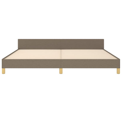 Bedframe met hoofdbord stof taupe 200x200 cm 200 x 200 cm Taupe
