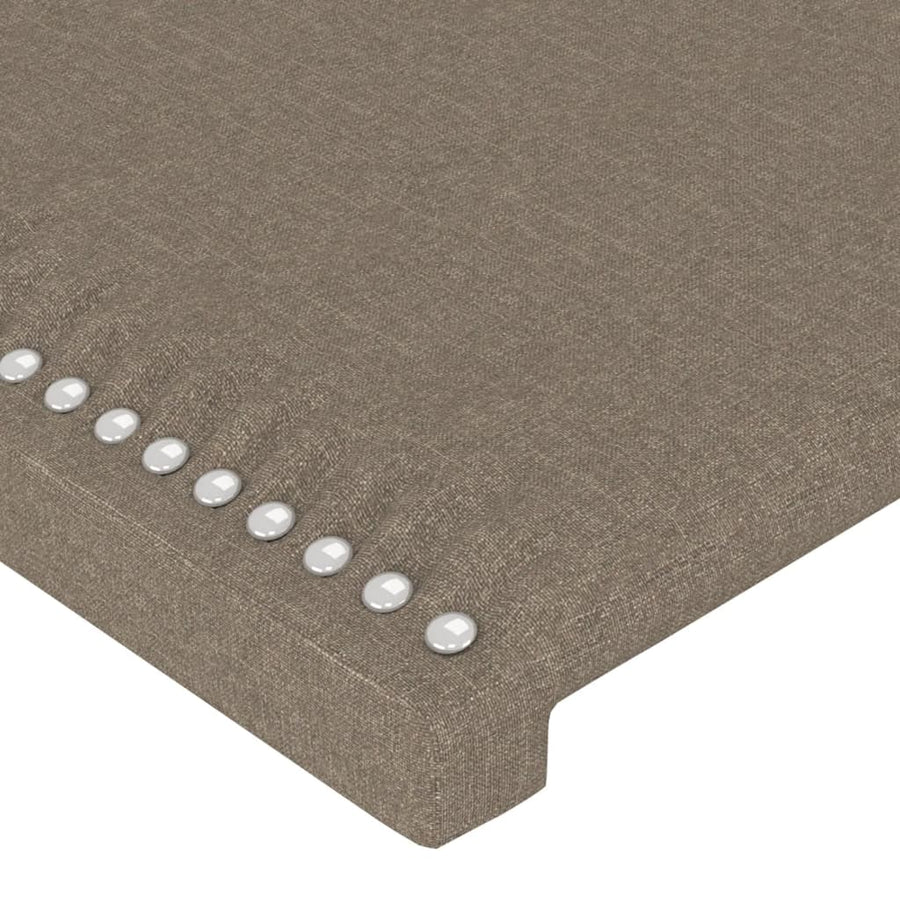 Bedframe Met Hoofdbord Stof Taupe 90 x 190 cm Effen met spijkers