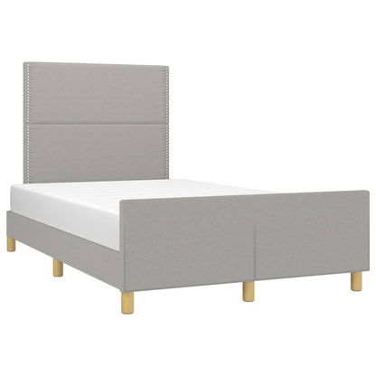 Bedframe met hoofdeinde stof lichtgrijs 120x200 cm 120 x 200 cm Lichtgrijs