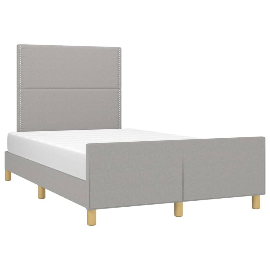 Bedframe met hoofdeinde stof lichtgrijs 120x200 cm 120 x 200 cm Lichtgrijs
