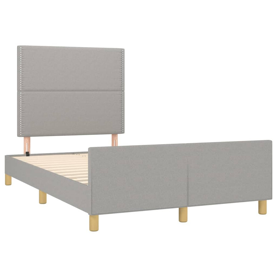 Bedframe met hoofdeinde stof lichtgrijs 120x200 cm 120 x 200 cm Lichtgrijs