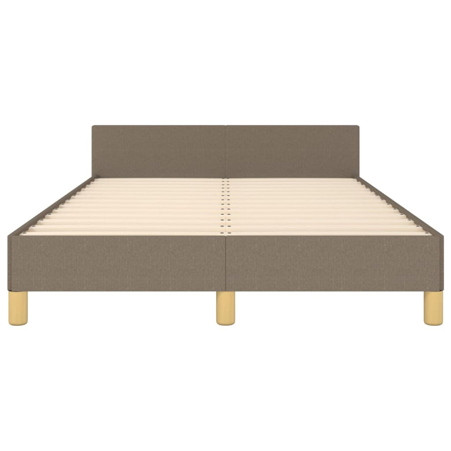 Bedframe Met Hoofdeinde Stof Taupe 120X200 Cm 120 x 200 cm Effen met spijkers