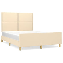 Bedframe Met Hoofdeinde Stof Kleurig Crème 140 x 190 cm Effen met spijkers