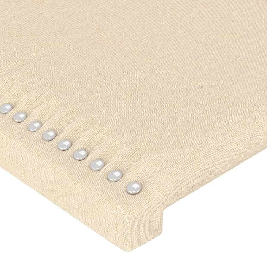 Bedframe Met Hoofdeinde Stof Kleurig Crème 140 x 190 cm Effen met spijkers