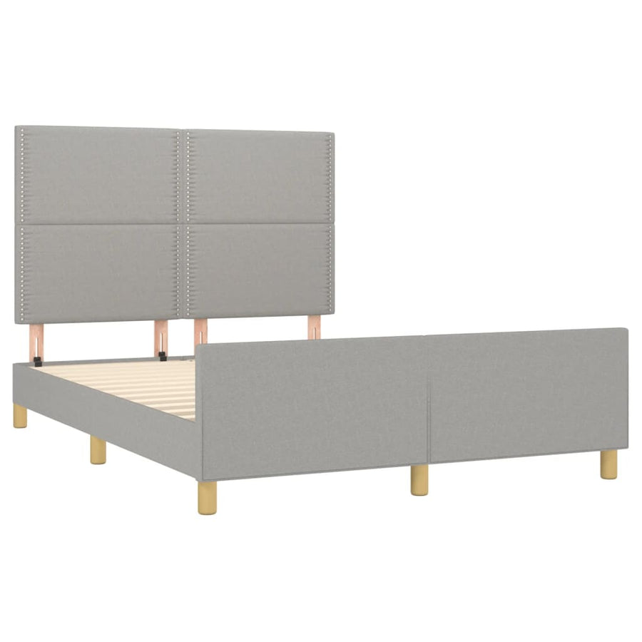 Bedframe met hoofdeinde stof lichtgrijs 140x200 cm 140 x 200 cm Lichtgrijs