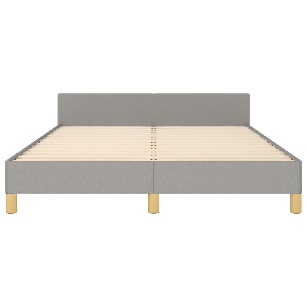 Bedframe met hoofdeinde stof lichtgrijs 140x200 cm 140 x 200 cm Lichtgrijs