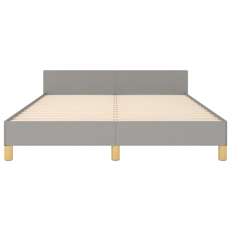 Bedframe met hoofdeinde stof lichtgrijs 140x200 cm 140 x 200 cm Lichtgrijs