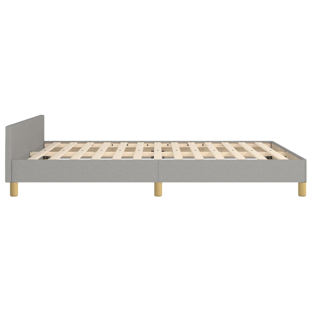 Bedframe met hoofdeinde stof lichtgrijs 140x200 cm 140 x 200 cm Lichtgrijs