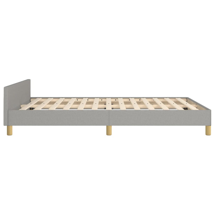 Bedframe met hoofdeinde stof lichtgrijs 140x200 cm 140 x 200 cm Lichtgrijs