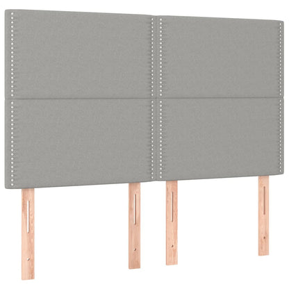 Bedframe met hoofdeinde stof lichtgrijs 140x200 cm 140 x 200 cm Lichtgrijs