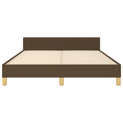 Bedframe Met Hoofdeinde Stof Donkerbruin 140 x 200 cm Effen met spijkers