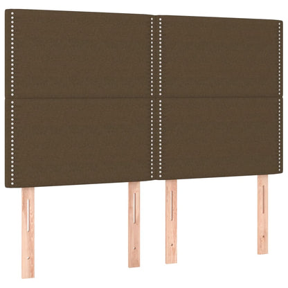 Bedframe Met Hoofdeinde Stof Donkerbruin 140 x 200 cm Effen met spijkers