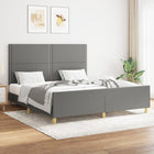 Bedframe Met Hoofdeinde Stof Donkergrijs 160 x 200 cm Effen met spijkers